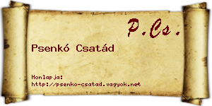 Psenkó Csatád névjegykártya